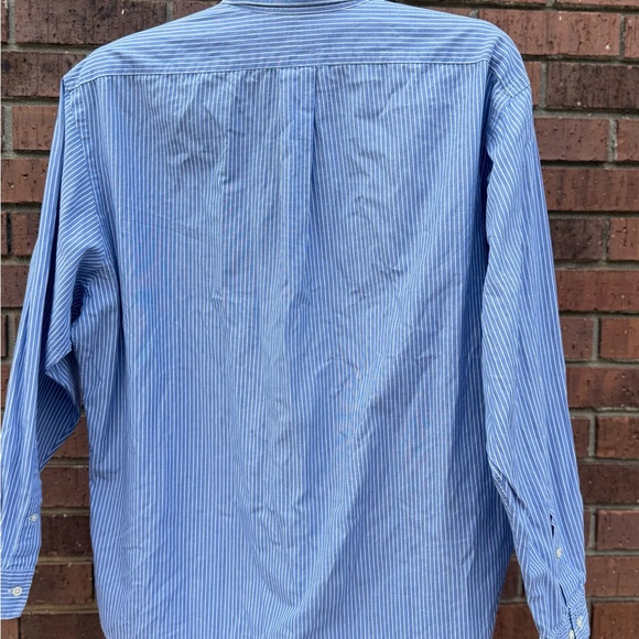 Ralph Lauren Men Yarmouth Blue White Striped Button Down Shirt Size 16 1/2 34/35 - Picture 6 of 12